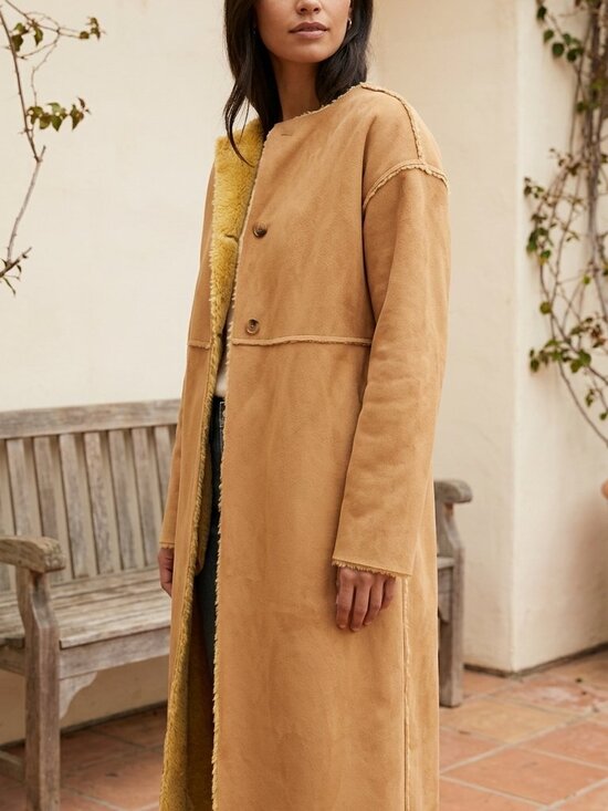 Banana Republic Other - Banana Republic Faux Suede Shearling Coat Made in Italy Women’s XS